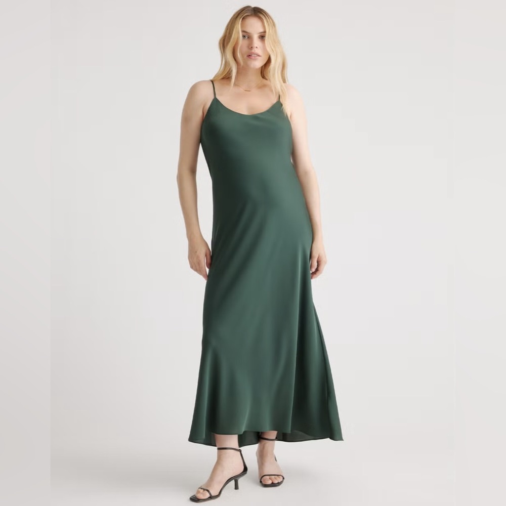 Quince Washable Stretch Silk Maternity Slip Dress